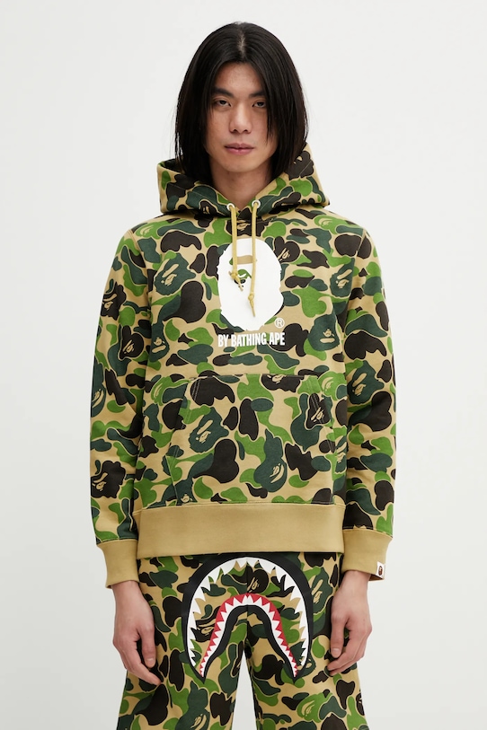 Pamučna dukserica A Bathing Ape ABC Camo krivi zelena 001PPL801009M