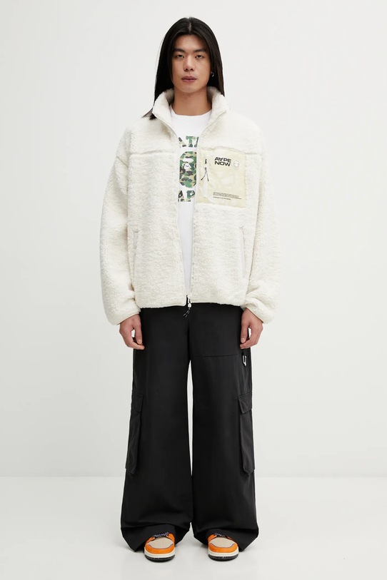 AAPE bluza polarowa AAPSWMC365XXP beżowy