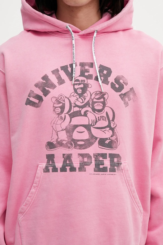 AAPE bluza bawełniana różowy AAPSWMC369XXP