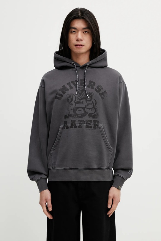 AAPE bluza bawełniana wzorzyste szary AAPSWMC369XXP