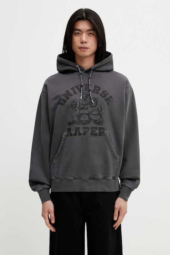 Bavlnená mikina AAPE vzorovaný sivá AAPSWMC369XXP