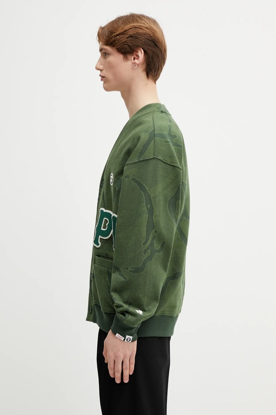 Βαμβακερή μπλούζα AAPE AAPSWMC393XBP πράσινο AW25