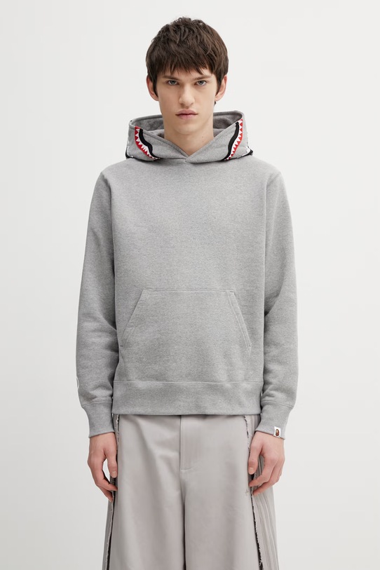 A Bathing Ape bluza bawełniana Shark bawełna szary 001PPL801301M