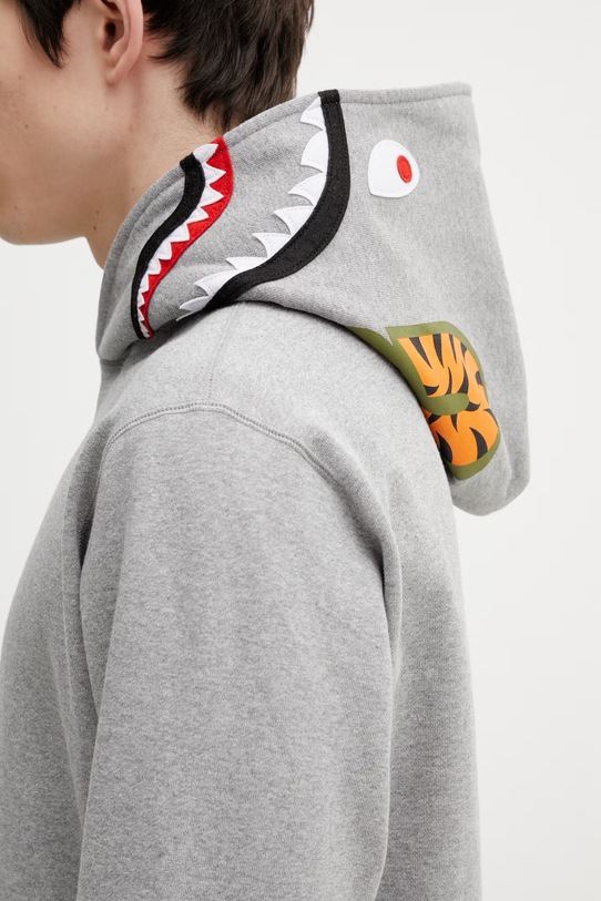 A Bathing Ape bluza bawełniana Shark szary 001PPL801301M