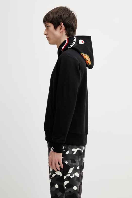A Bathing Ape bluza bawełniana Shark 001PPL801301M czarny AW25