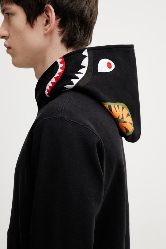 A Bathing Ape bluza bawełniana Shark czarny 001PPL801301M