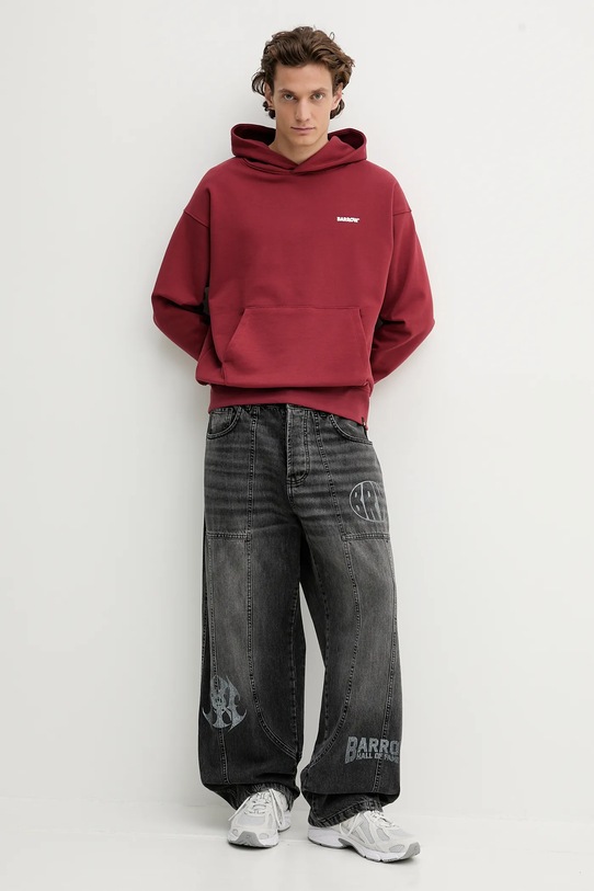Barrow bluza bawełniana F5BWUAHS068 bordowy AW25