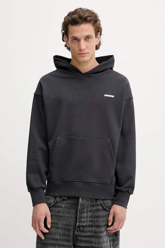 Barrow bluza bawełniana F5BWUAHS068 czarny AW25