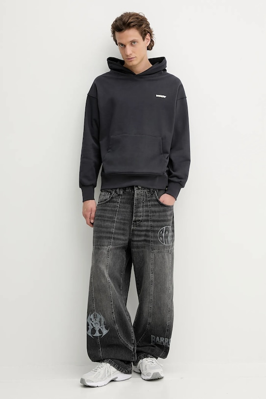 Barrow bluza bawełniana czarny F5BWUAHS068