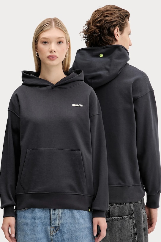 Barrow bluza bawełniana nadruk szary F5BWUAHS068