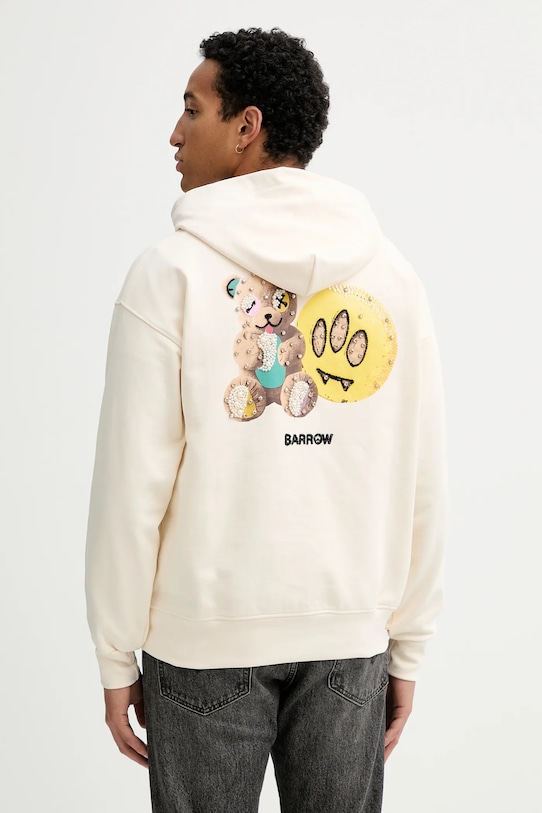 Barrow bluza bawełniana F5BWUAHS084 beżowy AW25