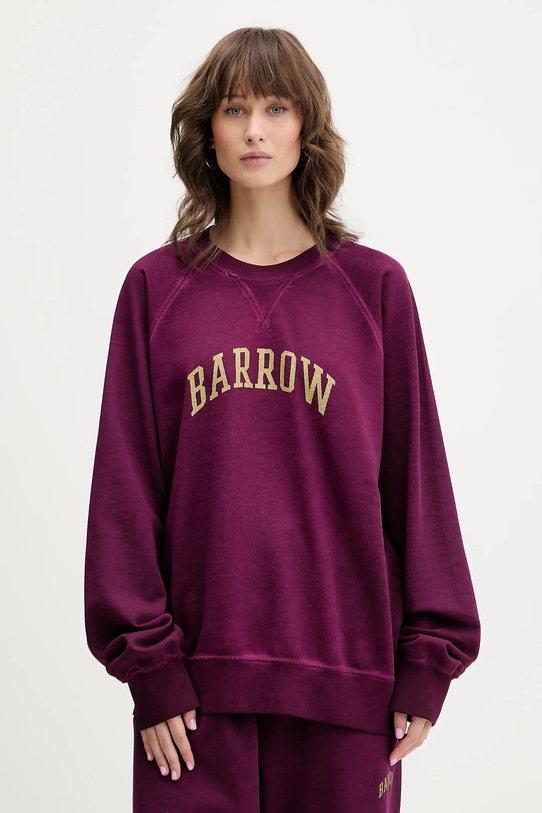Barrow bluza bawełniana nadruk fioletowy F5BWUASW026