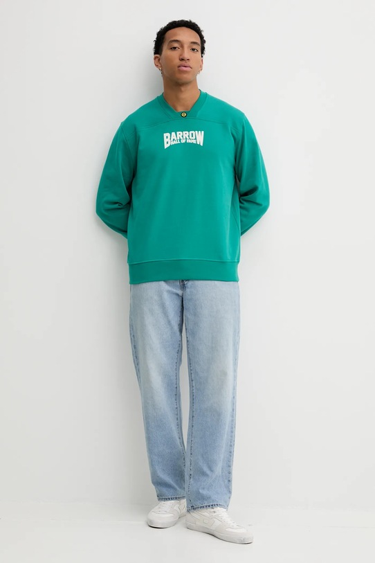 Barrow bluza bawełniana zielony F5BWUASW042