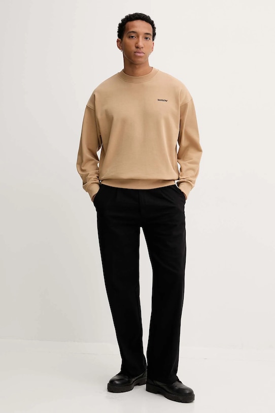 Bavlněná mikina Barrow béžová F5BWUASW069