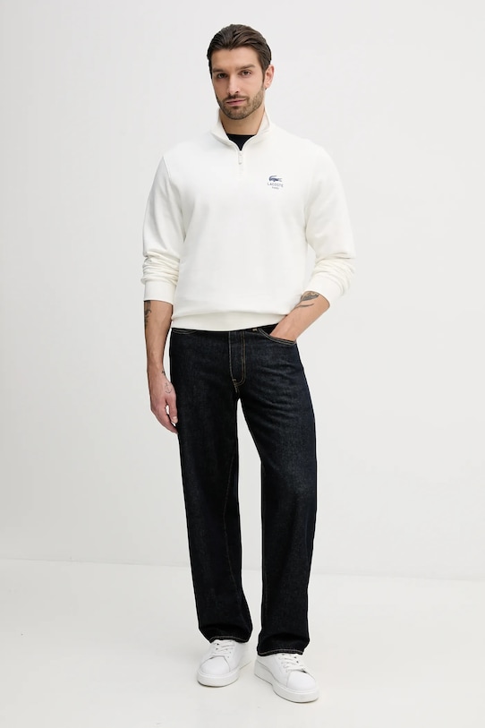 Lacoste bluza bawełniana SH2735 beżowy AW25