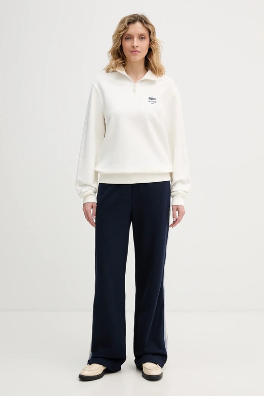 Bombažen pulover Lacoste bež SH2735