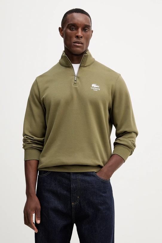 Lacoste hanorac de bumbac print verde SH2735