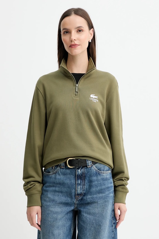 Lacoste hanorac de bumbac SH2735 verde AW25