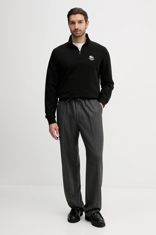 Lacoste bluza bawełniana SH2735 czarny AW25