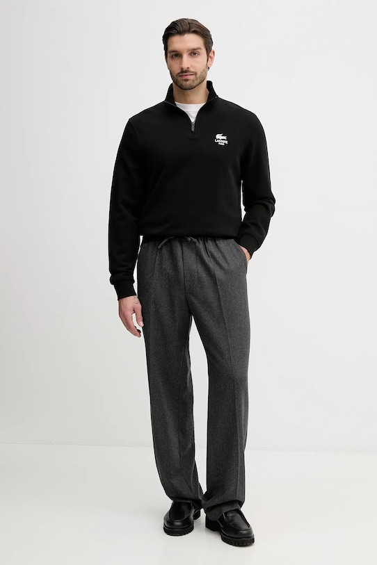 Lacoste bluza bawełniana SH2735 czarny AW25