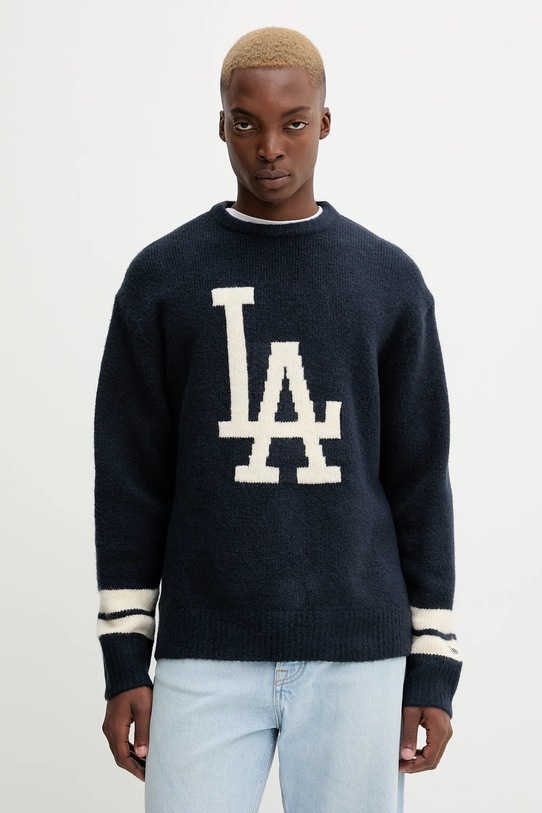 New Era sweter z domieszką wełny okrągły granatowy 60684329