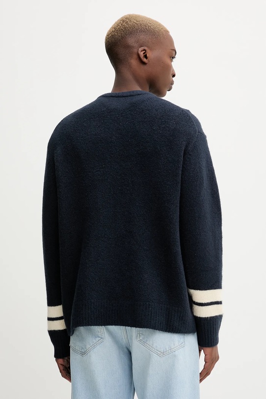 New Era sweter z domieszką wełny 60684329 granatowy