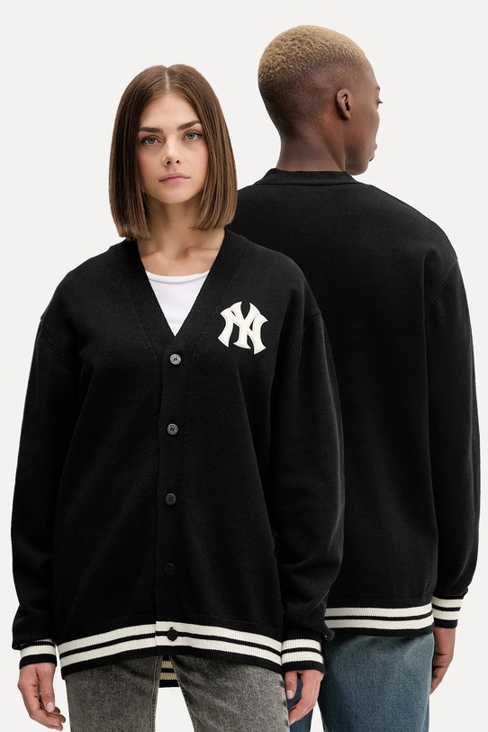 New Era kardigan z domieszką wełny z domieszką wełny czarny 60684475