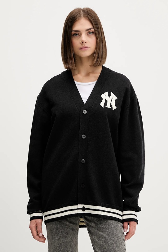 New Era kardigan z domieszką wełny 60684475 czarny AW25
