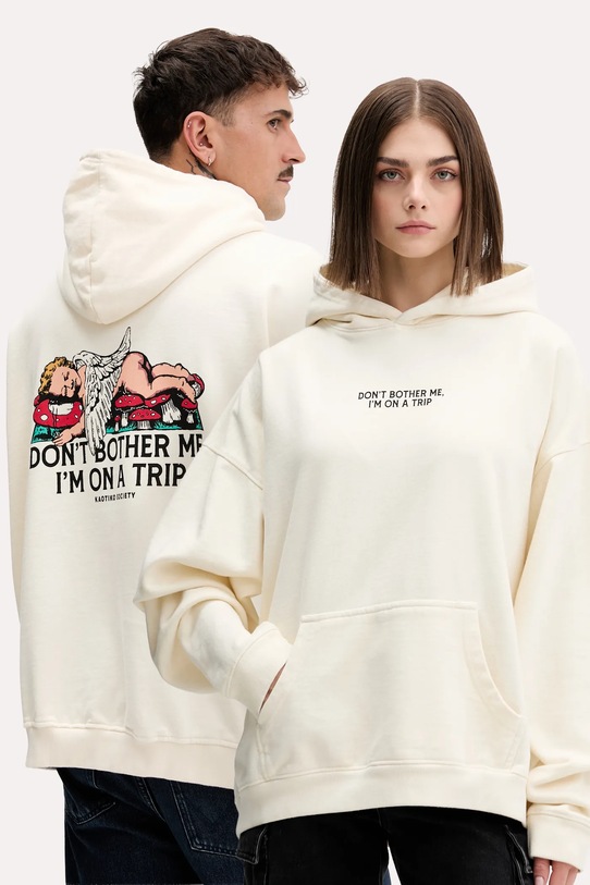 Kaotiko hanorac de bumbac print bej AR001.01.G002