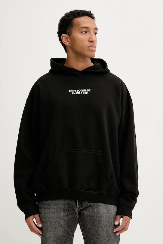 Βαμβακερή μπλούζα Kaotiko AR001.02.G002 μαύρο