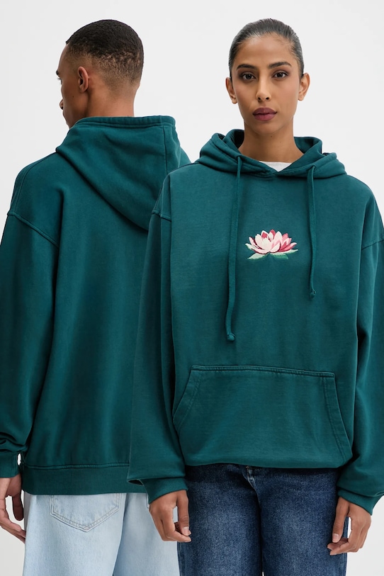 Kaotiko bluza bawełniana z kapturem zielony AR074.01.G002