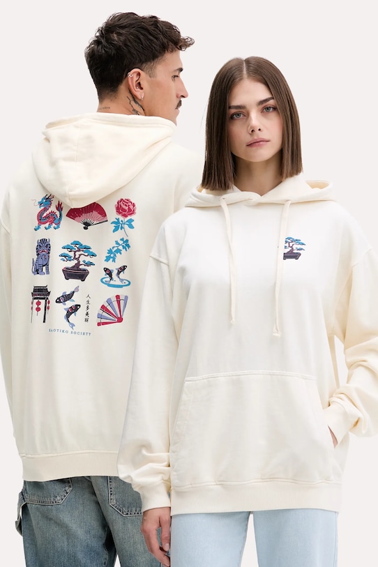 Kaotiko hanorac de bumbac print bej AR079.01.G002