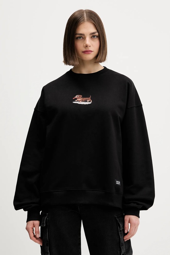 Bombažen pulover Kaotiko AR051.01.G002 črna AW25