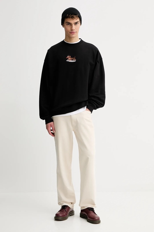 Oblačila Bombažen pulover Kaotiko AR051.01.G002 črna