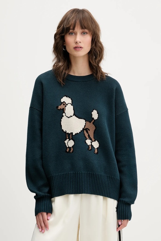 Kaotiko sweter bawełniany wzorzyste zielony AR018.01.E002