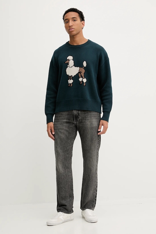 Kaotiko pulover de bumbac AR018.01.E002 verde AW25