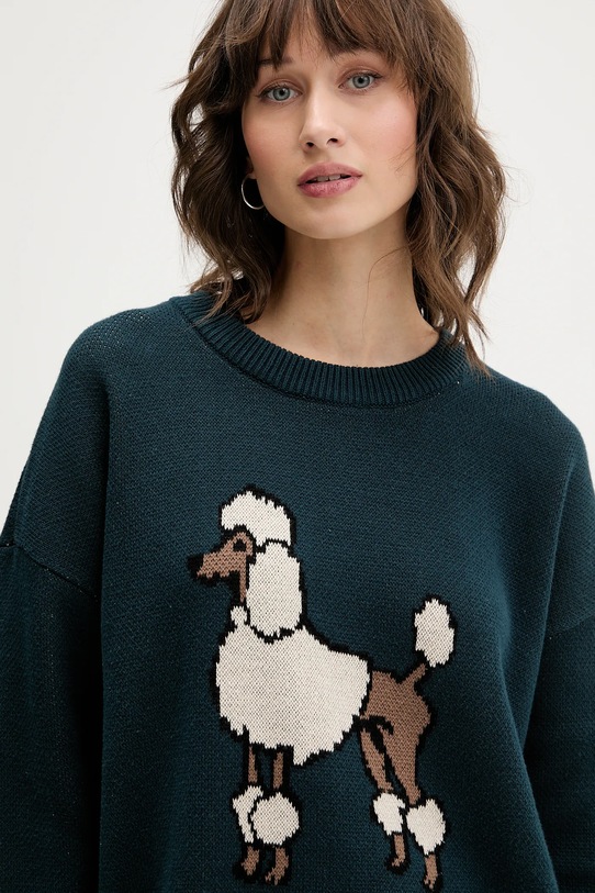Kaotiko sweter bawełniany zielony AR018.01.E002