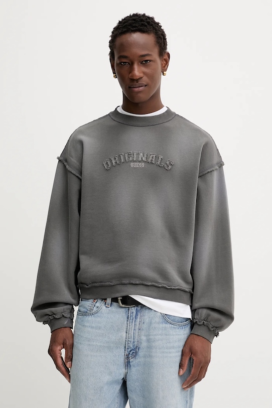 Bavlněná mikina Guess Originals M5BQ39.KCPR1 šedá AW25