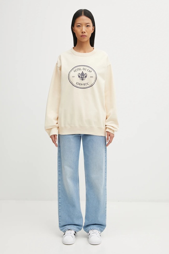 Sporty & Rich bluza bawełniana Eden Crest Embroidered ST07160621CR01 beżowy