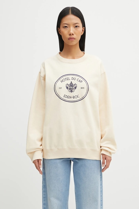Sporty & Rich bluza bawełniana Eden Crest Embroidered bawełna beżowy ST07160621CR01