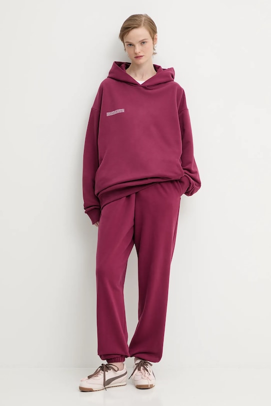 Pangaia bluza bawełniana bordowy 10000180.