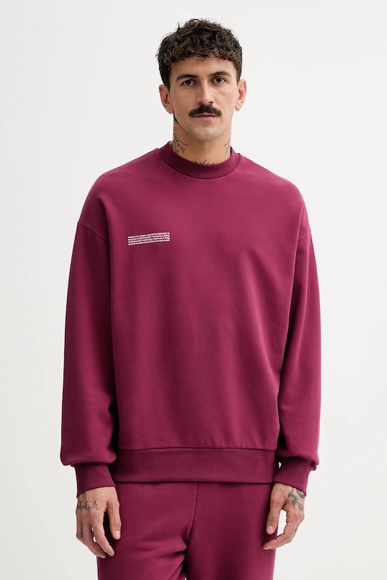 Pangaia bluza bawełniana nadruk bordowy 10000183.