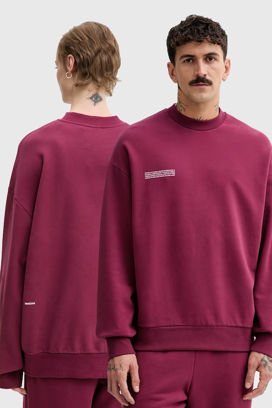 Pangaia bluza bawełniana nadruk bordowy 10000183.