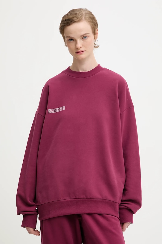Pangaia bluza bawełniana 10000183. bordowy AW25