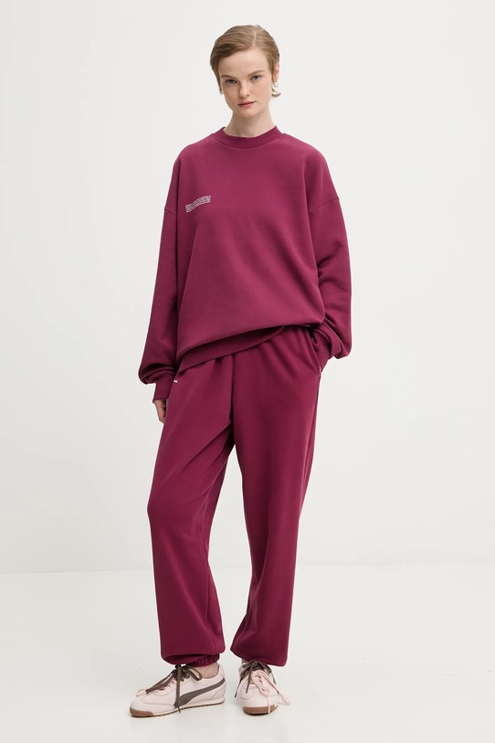 Pangaia bluza bawełniana bordowy 10000183.