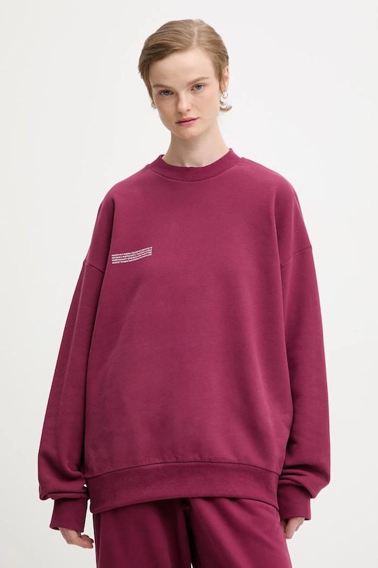 Pangaia bluza bawełniana bordowy 10000183.