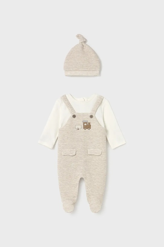 Mayoral Newborn salopetă și pălărie pentru bebeluși Produs pentru bebe bej 2609.1C.Newborn.9BYA
