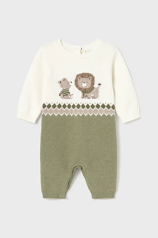 Mayoral Newborn o salopetă cu un amestec de lână pentru copii Gift Box verde 2611.1E.Newborn.9BYA