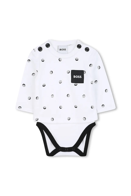 Chłopiec BOSS body bawełniane niemowlęce J52490 biały