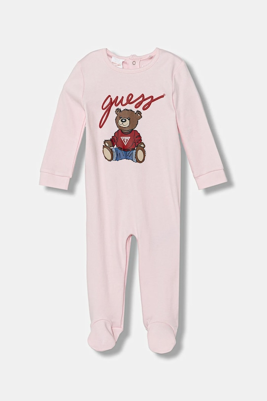 Guess śpioszki bawełniane niemowlęce różowy H5YW11.KA6W4.G.9BYA